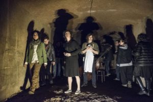 Maria Ribera, Laura Bataller, Mònica Vergés i Àlex Reviriego refugi antiaeri bombardeigs antifranquistes